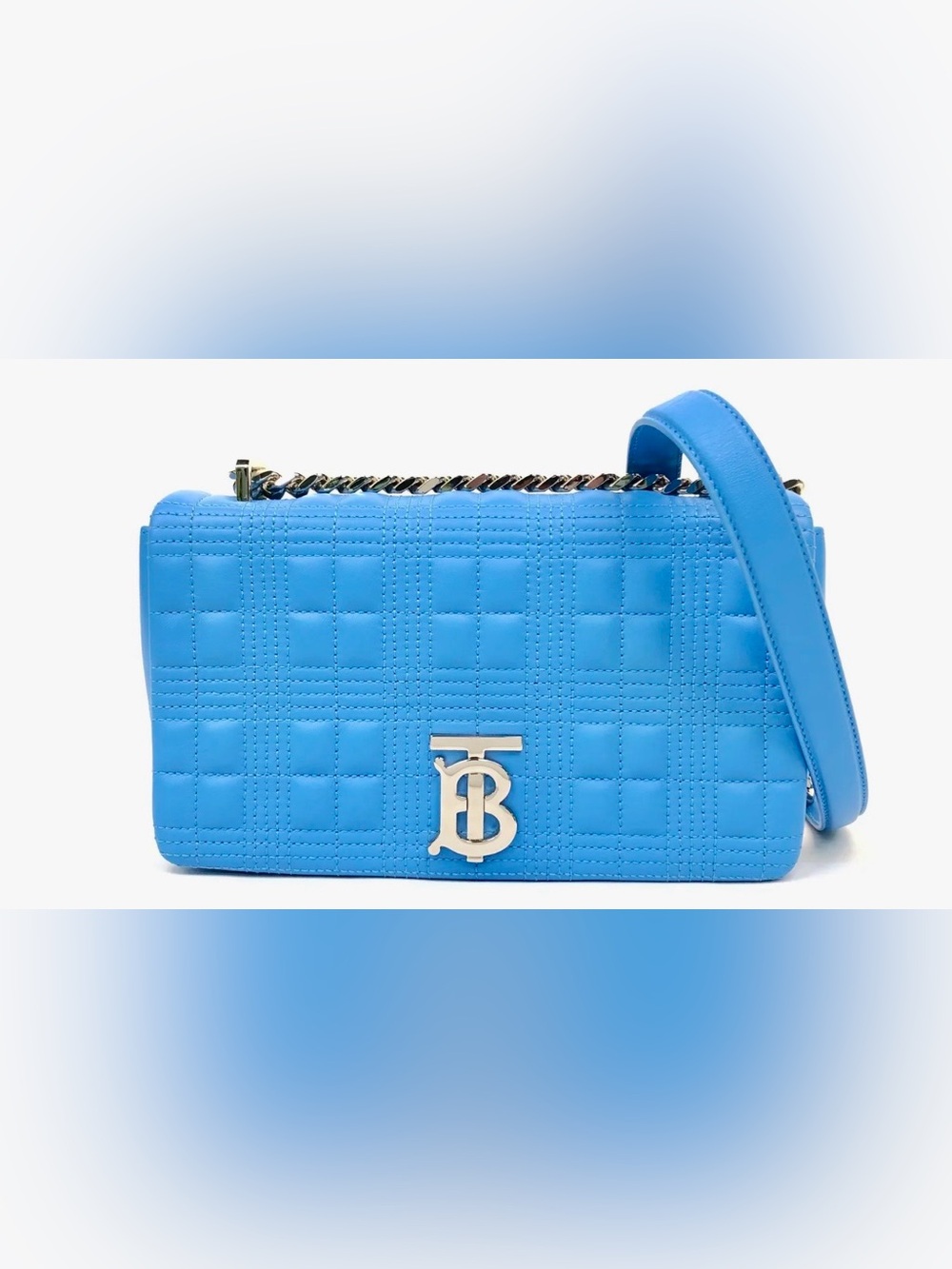 Burberry Bright Blue Quilted TB Shoulder Bag
